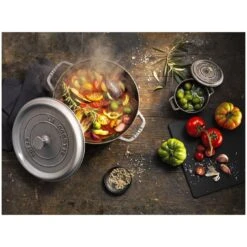 Staub 28 Cm Round Cast Iron Cocotte Graphite-grey -Staub 000008451