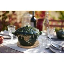 Staub 22 Cm Artichoke Cast Iron Cocotte Basil-green -Staub 000011801