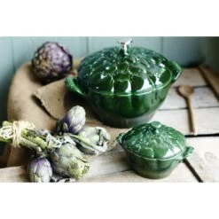 Staub 22 Cm Artichoke Cast Iron Cocotte Basil-green -Staub 000011817