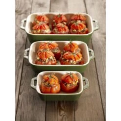 Staub 27 Cm X 20 Cm Rectangular Ceramic Oven Dish Basil-green -Staub 000016915