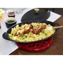 Staub 31 Cm Oval Cast Iron Oven Dish With Lid Black 12 Staub 31 Cm Oval Cast Iron Oven Dish With Lid Black -Staub 000017146