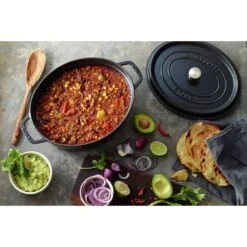 Staub 27 Cm Oval Cast Iron Cocotte Black -Staub 000017579