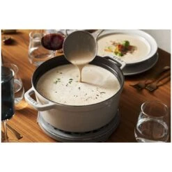 Staub 28 Cm Round Cast Iron Cocotte White Truffle -Staub 000019589