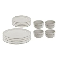 Staub White Truffle 4 Person Dinner Set