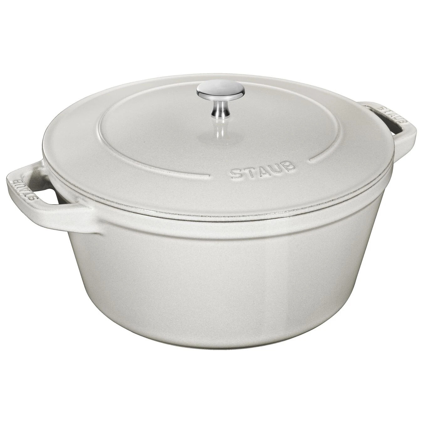 Staub 2-pcs Cast Iron Pot Set White Truffle 6 Staub 2-pcs Cast Iron Pot Set White Truffle - Image 4