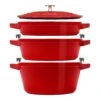 Staub 3-pcs Cast Iron Pot Set Cherry 1 Staub 3-pcs Cast Iron Pot Set Cherry -Staub 1010887 1