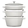 Staub 3-pcs Cast Iron Pot Set White Truffle -Staub 1010892 1