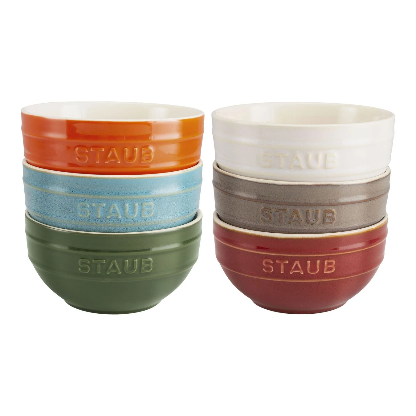 Staub 6-pcs Ceramic Bowl Set Rainbow Mixed Colours 3 Staub 6-pcs Ceramic Bowl Set Rainbow Mixed Colours
