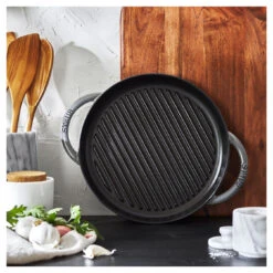 Staub 26 Cm Round Cast Iron Pure Grill Graphite-grey -Staub 1203018 LS 01