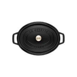 Staub 37 Cm Oval Cast Iron Cocotte Black -Staub 40500 231 0 3 3