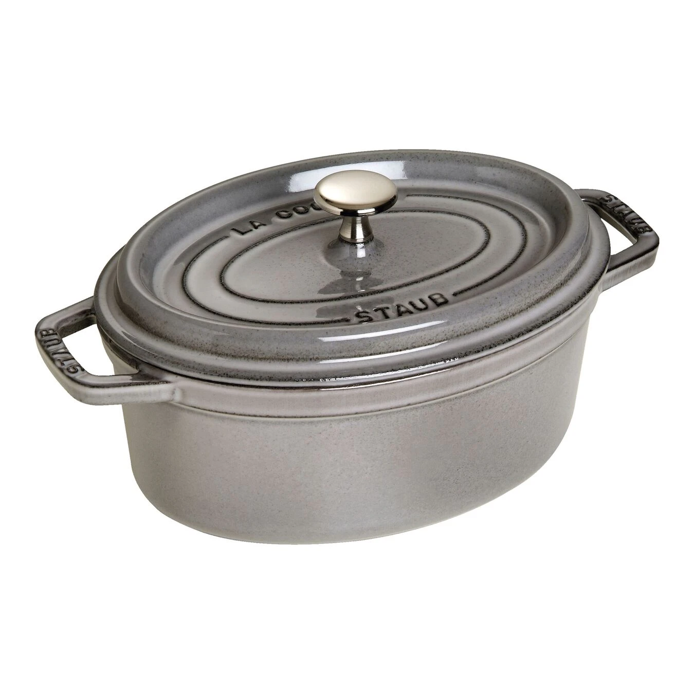 Staub 23 Cm Oval Cast Iron Cocotte Graphite-grey 3 Staub 23 Cm Oval Cast Iron Cocotte Graphite-grey