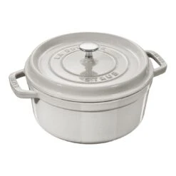 Staub 28 Cm Round Cast Iron Cocotte White Truffle