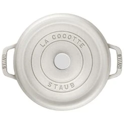 Staub 28 Cm Round Cast Iron Cocotte White Truffle -Staub 40501414 2