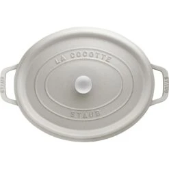 Staub 31 Cm Oval Cast Iron Cocotte White Truffle 10 Staub 31 Cm Oval Cast Iron Cocotte White Truffle -Staub 40501416 3