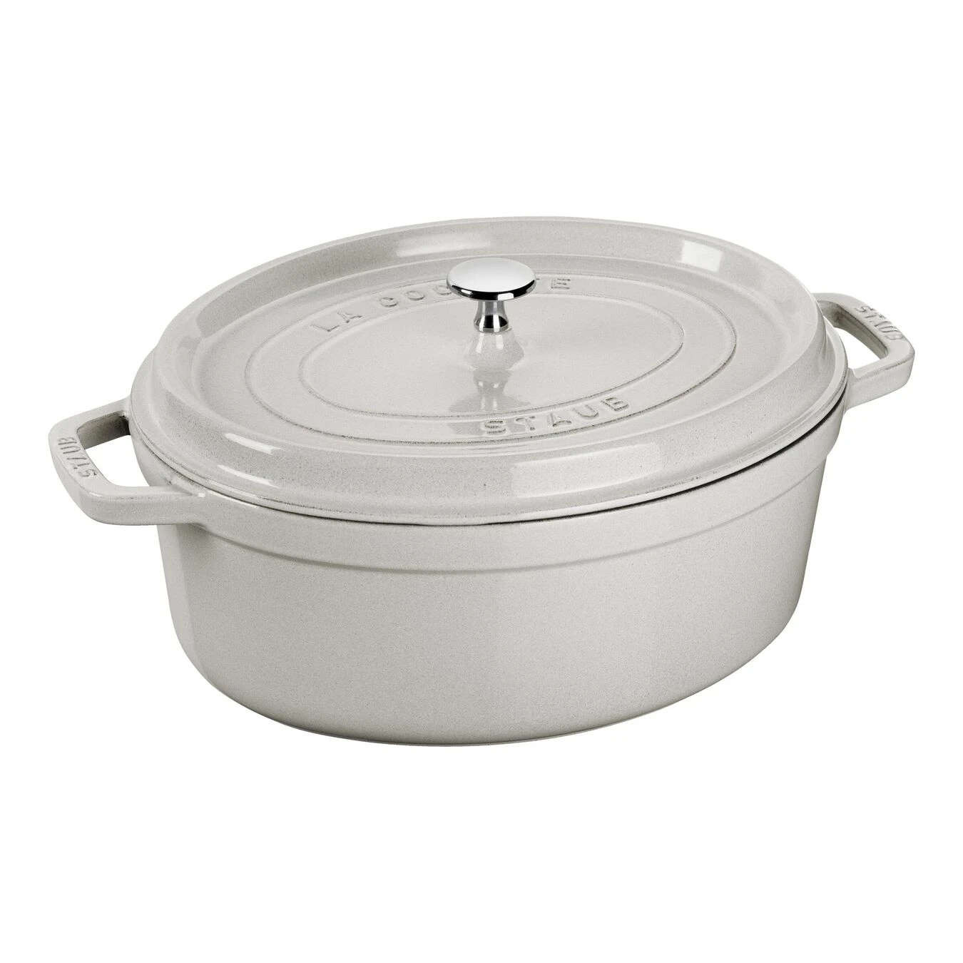 Staub 27 Cm Oval Cast Iron Cocotte White Truffle 3 Staub 27 Cm Oval Cast Iron Cocotte White Truffle