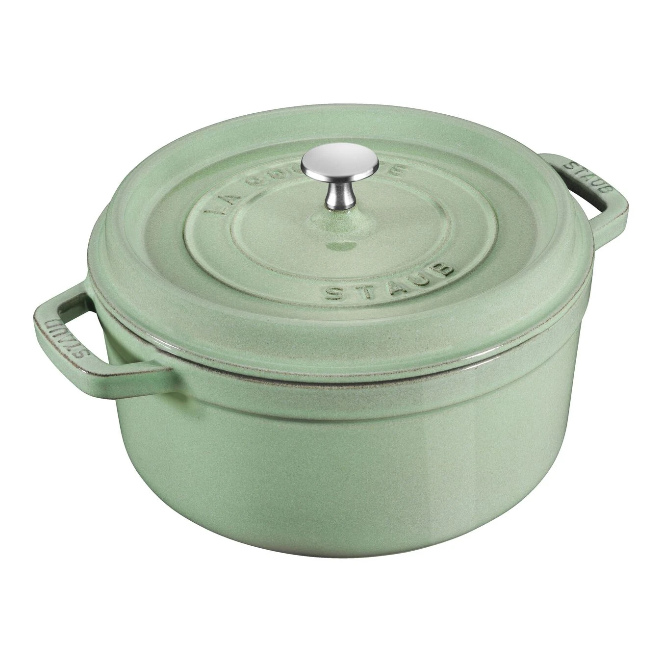 Staub 28 Cm Round Cast Iron Cocotte Sage 3 Staub 28 Cm Round Cast Iron Cocotte Sage