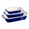 Staub 3-pcs Rectangular Ovenware Set Dark-blue