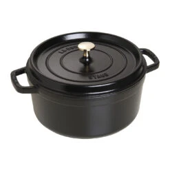 Staub 26 Cm Round Cast Iron Cocotte Black