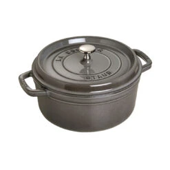 Staub 26 Cm Round Cast Iron Cocotte Graphite-grey