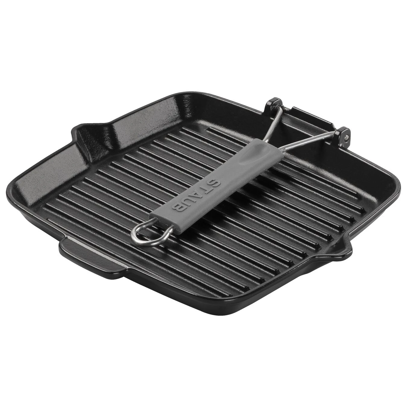 Staub 24 X 24 Cm Square Cast Iron Grill Pan With Pouring Spout Black 4 Staub 24 X 24 Cm Square Cast Iron Grill Pan With Pouring Spout Black - Image 2