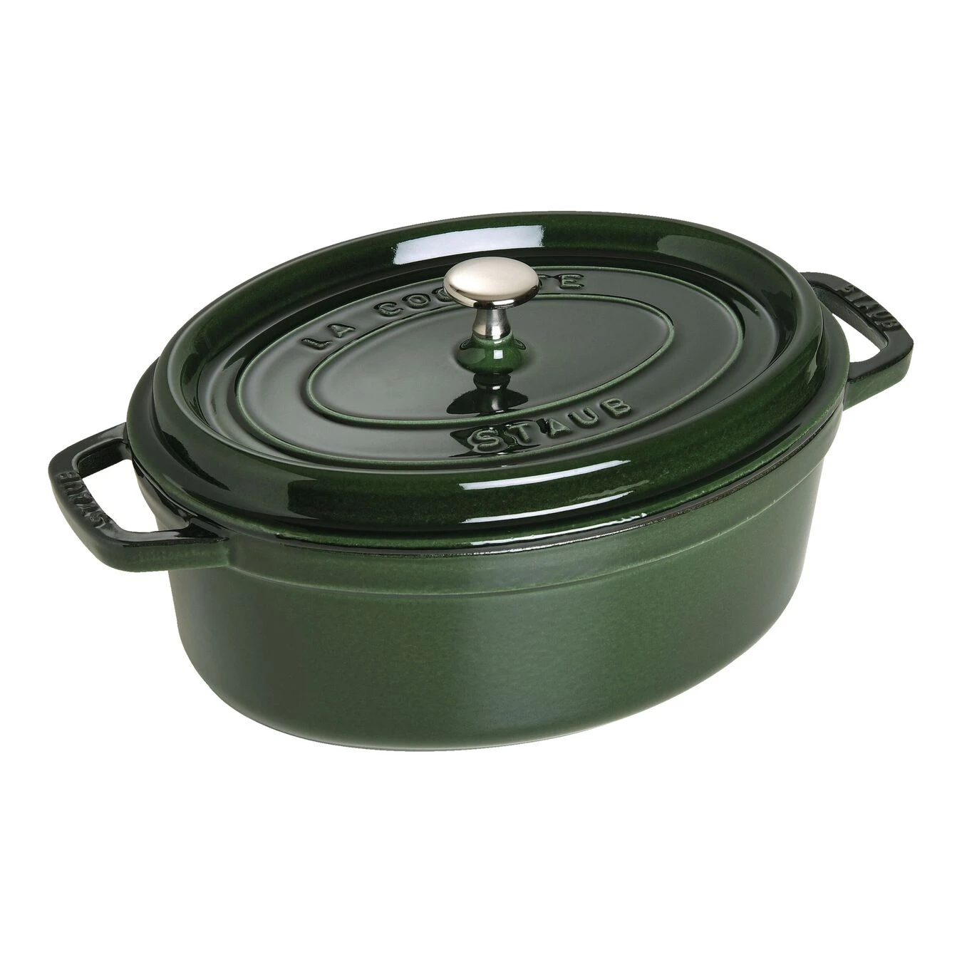Staub 29 Cm Oval Cast Iron Cocotte Basil-green 3 Staub 29 Cm Oval Cast Iron Cocotte Basil-green