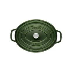 Staub 29 Cm Oval Cast Iron Cocotte Basil-green 7 Staub 29 Cm Oval Cast Iron Cocotte Basil-green -Staub 40509 363 0 2 2