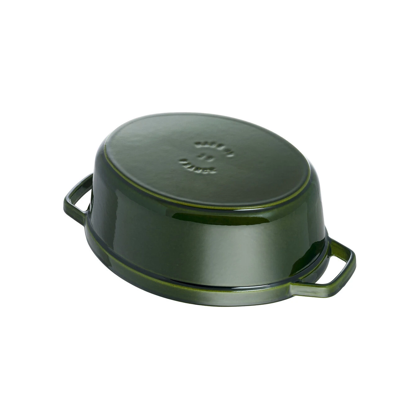 Staub 29 Cm Oval Cast Iron Cocotte Basil-green 6 Staub 29 Cm Oval Cast Iron Cocotte Basil-green - Image 4