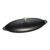 Staub 31 Cm Oval Cast Iron Oven Dish With Lid Black