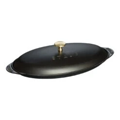 Staub 31 Cm Oval Cast Iron Oven Dish With Lid Black
