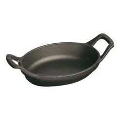 Staub 15 Cm Oval Cast Iron Oven Dish Black
