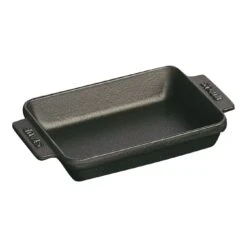 Staub 18 Cm X 11 Cm Rectangular Cast Iron Oven Dish Black
