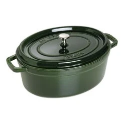 Staub 33 Cm Oval Cast Iron Cocotte Basil-green