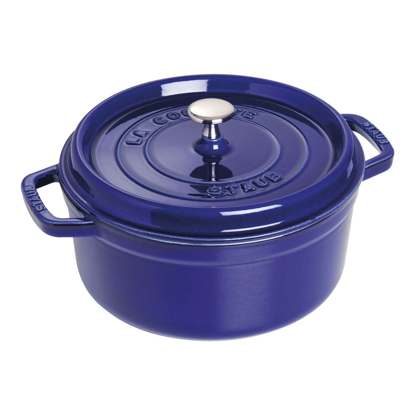 Staub 22 Cm Round Cast Iron Cocotte Dark-blue 3 Staub 22 Cm Round Cast Iron Cocotte Dark-blue