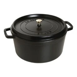 Staub 34 Cm Round Cast Iron Cocotte Black