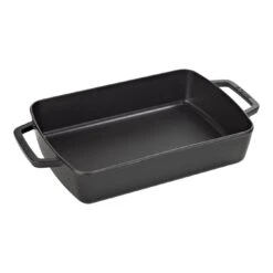 Staub 30 Cm X 20 Cm Rectangular Cast Iron Oven Dish Black