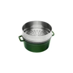 Staub 26 Cm Round Cast Iron Cocotte With Steamer Basil-green -Staub 40510 603 0 2