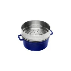 Staub 26 Cm Round Cast Iron Cocotte With Steamer Dark-blue -Staub 40510 604 0 3