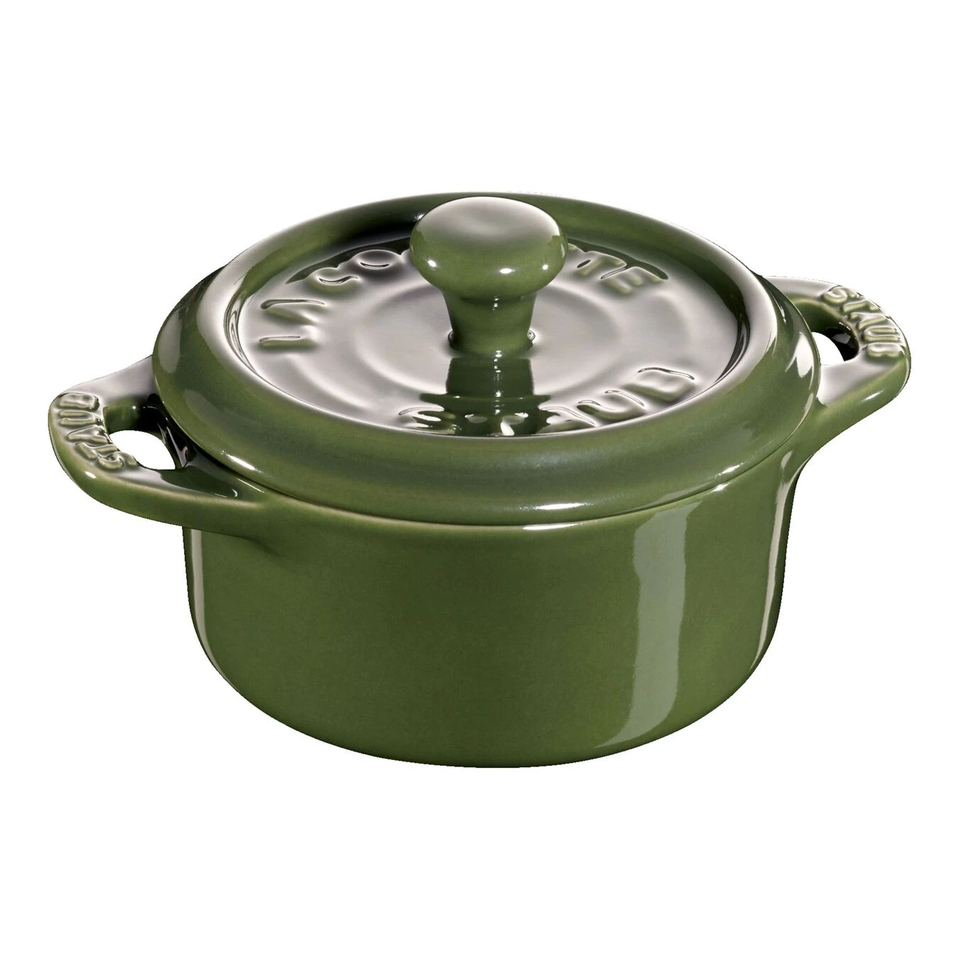 Staub 10 Cm Round Ceramic Mini Cocotte Basil-green 3 Staub 10 Cm Round Ceramic Mini Cocotte Basil-green