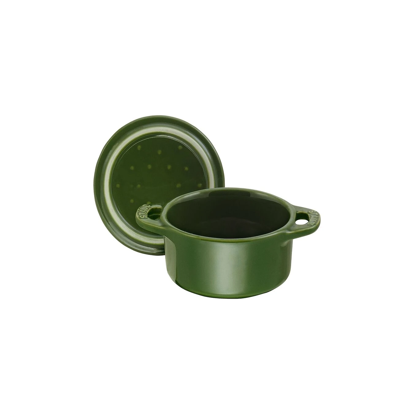 Staub 10 Cm Round Ceramic Mini Cocotte Basil-green 4 Staub 10 Cm Round Ceramic Mini Cocotte Basil-green - Image 2