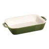 Staub 20 Cm X 16 Cm Rectangular Ceramic Oven Dish Basil-green -Staub 40510 814 0 1