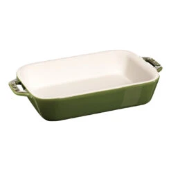 Staub 20 Cm X 16 Cm Rectangular Ceramic Oven Dish Basil-green
