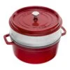 Staub 26 Cm Round Cast Iron Cocotte With Steamer Cherry 2 Staub 26 Cm Round Cast Iron Cocotte With Steamer Cherry -Staub 40510601