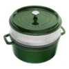 Staub 26 Cm Round Cast Iron Cocotte With Steamer Basil-green -Staub 40510603