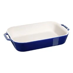 Staub 34 Cm X 24 Cm Rectangular Ceramic Oven Dish Dark-blue