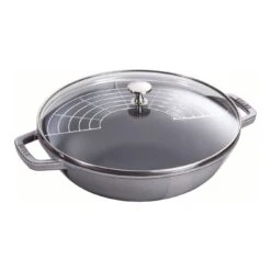 Staub 30 Cm Cast Iron Wok With Glass Lid Graphite-grey