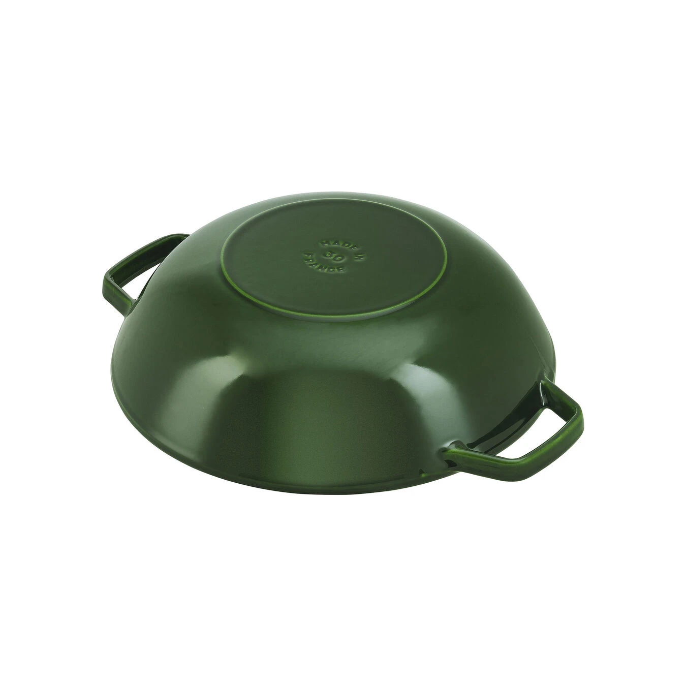 Staub 30 Cm Cast Iron Wok With Glass Lid Basil-green 5 Staub 30 Cm Cast Iron Wok With Glass Lid Basil-green - Image 3