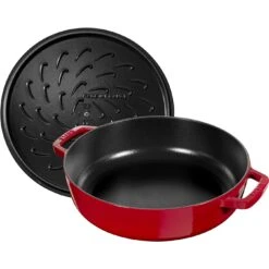 Staub 28 Cm Round Cast Iron Saute Pan Chistera Cherry -Staub 40511 474 0 2 1
