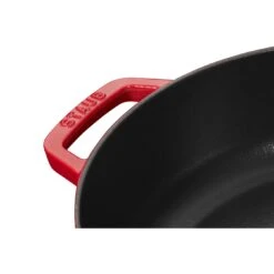 Staub 28 Cm Round Cast Iron Saute Pan Chistera Cherry -Staub 40511 474 0 4 1
