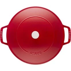 Staub 28 Cm Round Cast Iron Saute Pan Chistera Cherry -Staub 40511 474 0 5 1