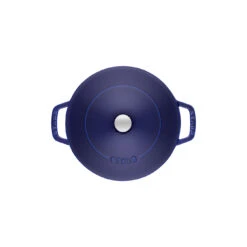 Staub 28 Cm Round Cast Iron Saute Pan Chistera Dark-blue -Staub 40511 476 0 5 1